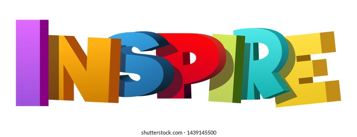 Colorful illustration of "Inspire" word

