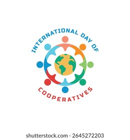 Colorful illustration for international day of cooperatives celebrating global unity and community