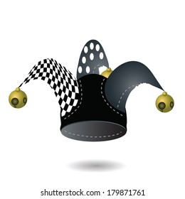 colorful illustration with jester hat for your design