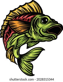 colorful illustration of jumping fish