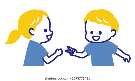 colorful illustration of kids doing rock scissors paper