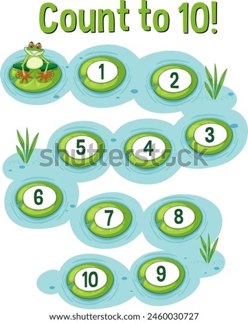 Colorful illustration for learning numbers one to ten