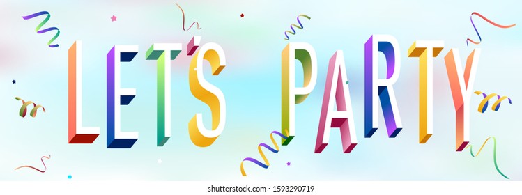 Colorful Illustration Lets Party Text Stock Vector (Royalty Free ...