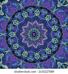 Colorful illustration like a kaleidoscope mandala pattern ornament arabesque