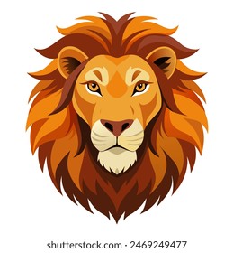 Colorful illustration of a majestic lions head with bold colors and intricate features