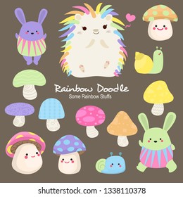 Colorful illustration of so many cute things