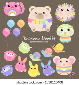 Colorful illustration of so many cute things