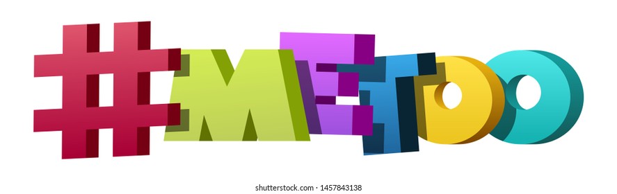 Colorful illustration of "# me too" text