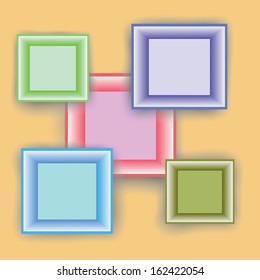colorful illustration with  Minimal style frames for your design