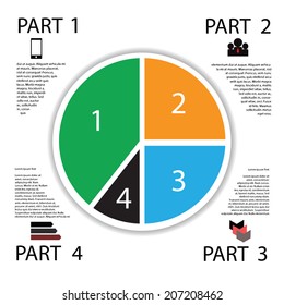 colorful illustration with Modern info graphic business circle for your design