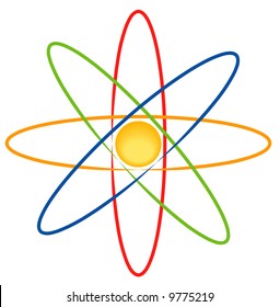 colorful illustration of molecular electron - vector