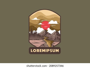 Colorful illustration of mountain graphic design