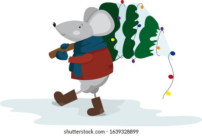 Colorful illustration with a mouse