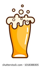 Colorful illustration of a mug of beer on a white background. Vector illustration