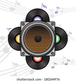 colorful illustration with musical background for your design