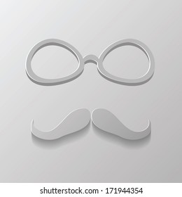 colorful illustration with mustache and glasses for your design