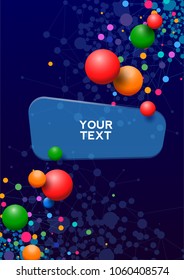 Colorful illustration with network technology communication background. Vector