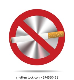 colorful illustration with  no smoking sign on a white background for your design