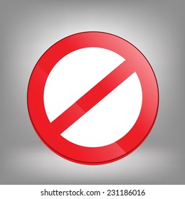 colorful illustration with Not Allowed Sign  on a grey background