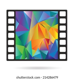 colorful illustration with Old film strip  on a white  background