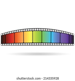 colorful illustration with Old film strip  on a white  background