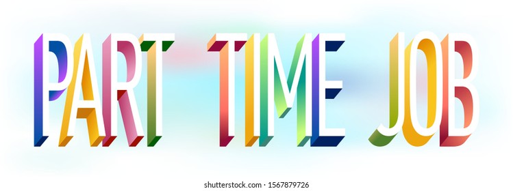 Colorful illustration of "Part Time Job" text