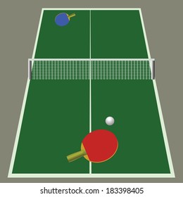 colorful illustration with ping pong game for your design