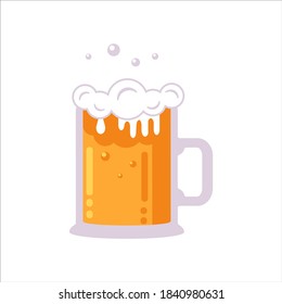 
Colorful illustration of a pint of beer with foam.