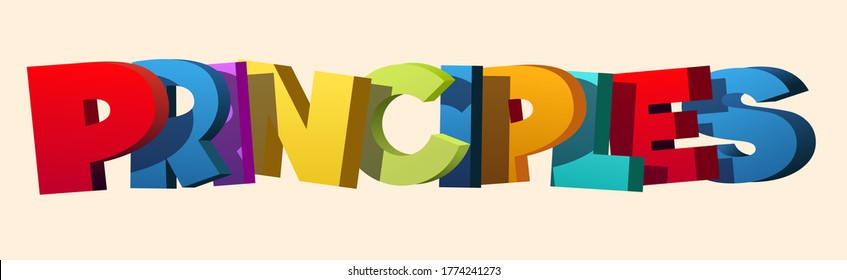 Colorful illustration of "Principles" word
