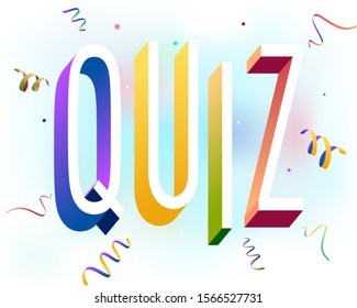 Colorful Illustration Quiz Word Stock Vector (Royalty Free) 1566527731 ...