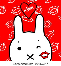 Colorful illustration with rabbit