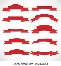 colorful illustration with red banners set on white background