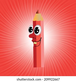 colorful illustration with red pencil for your design