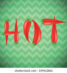 colorful illustration with red peppers  for your design
