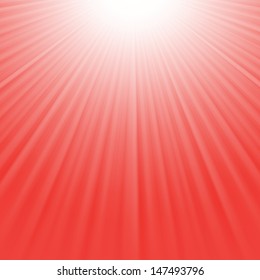 colorful illustration with red rays for your design.