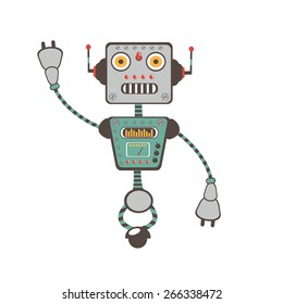 Colorful  illustration of robot character in vector format