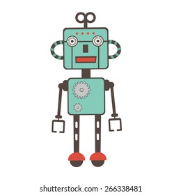 Colorful  illustration of robot character in vector format