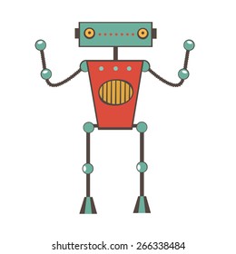 Colorful  illustration of robot character in vector format