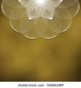 Colorful illustration of a round mandala on blur background. Vector illustration