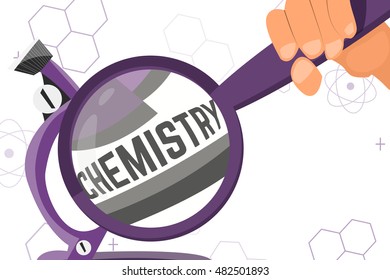 Colorful illustration with scientific instruments and equipment for research. Vector illustration