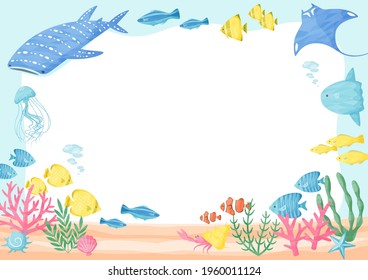 colorful illustration of sea creatures