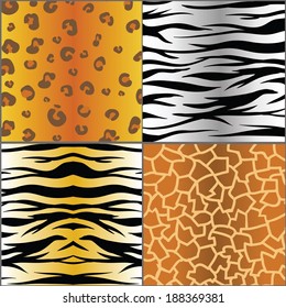 colorful illustration with set of animal skins for your design
