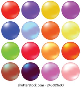 colorful illustration  with set of balls on white background