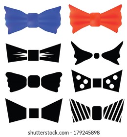colorful illustration with set of bows for your design