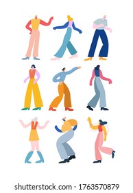 Colorful illustration set of dancers in vector. 