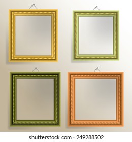 colorful illustration  with set of frames on grey background