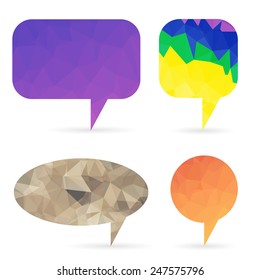 colorful illustration  with set of speech bubbles on white  background