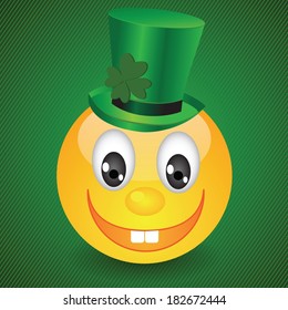 colorful illustration with smile on green background for your design