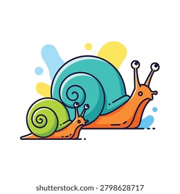 Colorful illustration of a snail shell