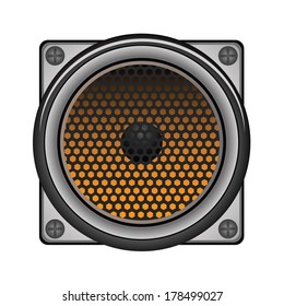 colorful illustration with speaker for your design
